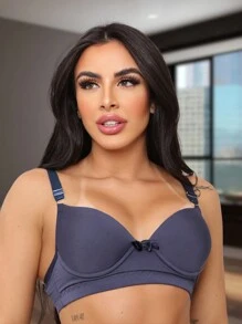 Kit With 03 Plain Basic Bras With Padded Soft Fabric Adjustable Straps Comfort Women's Lingerie Bra - 彩色 - 查看 11