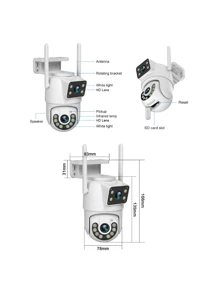 [TECNOLOGIA 2024]Kit com 2/3/4 Câmeras 360° APP ICSEE Wifi! Visão Noturna + Alerta de Movimento em Tempo Real  Proteção Total [FRETE GRÁTIS HOJE] - Branco - Visão 4