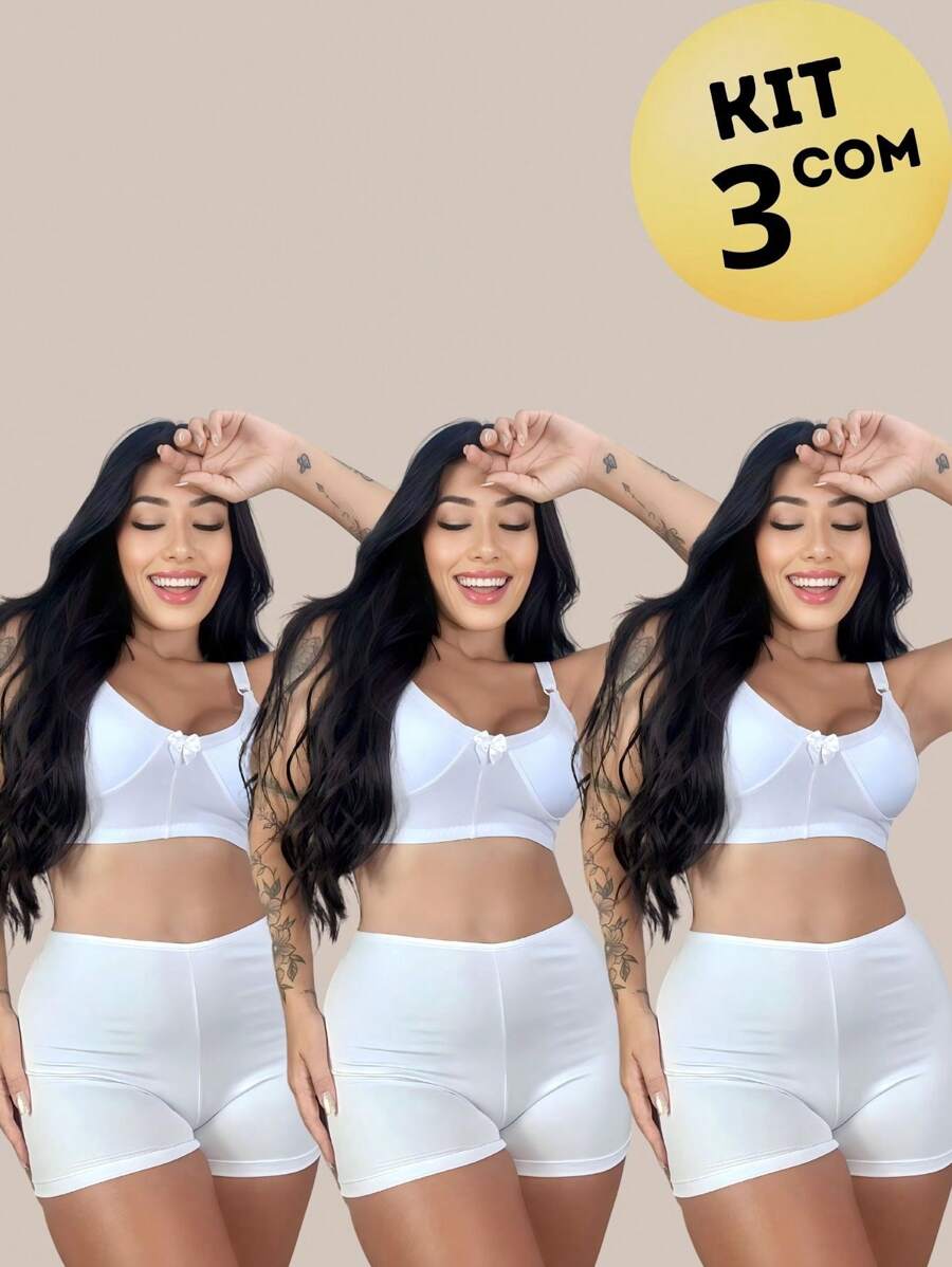 Women Safety Shorts - 白色 - 查看 1