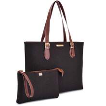 Bolsa Feminina Shopper Lisa Executiva Grande Sacola De Ombro Faculdade Notebook Trabalho Passeio + Necessaire