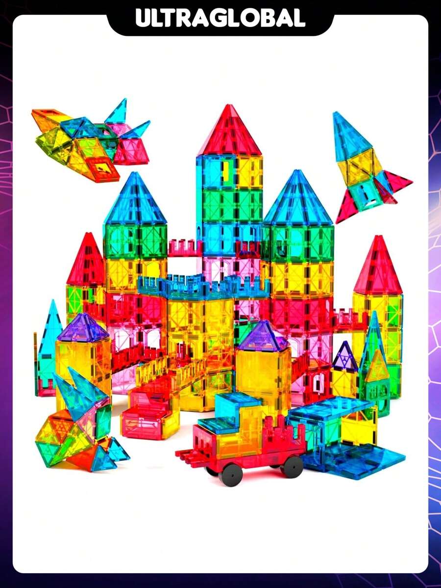 Brastoy Blocos Magnéticos 65 Peças Brinquedo Educativo Infantil - Multicolorido - Visão 1