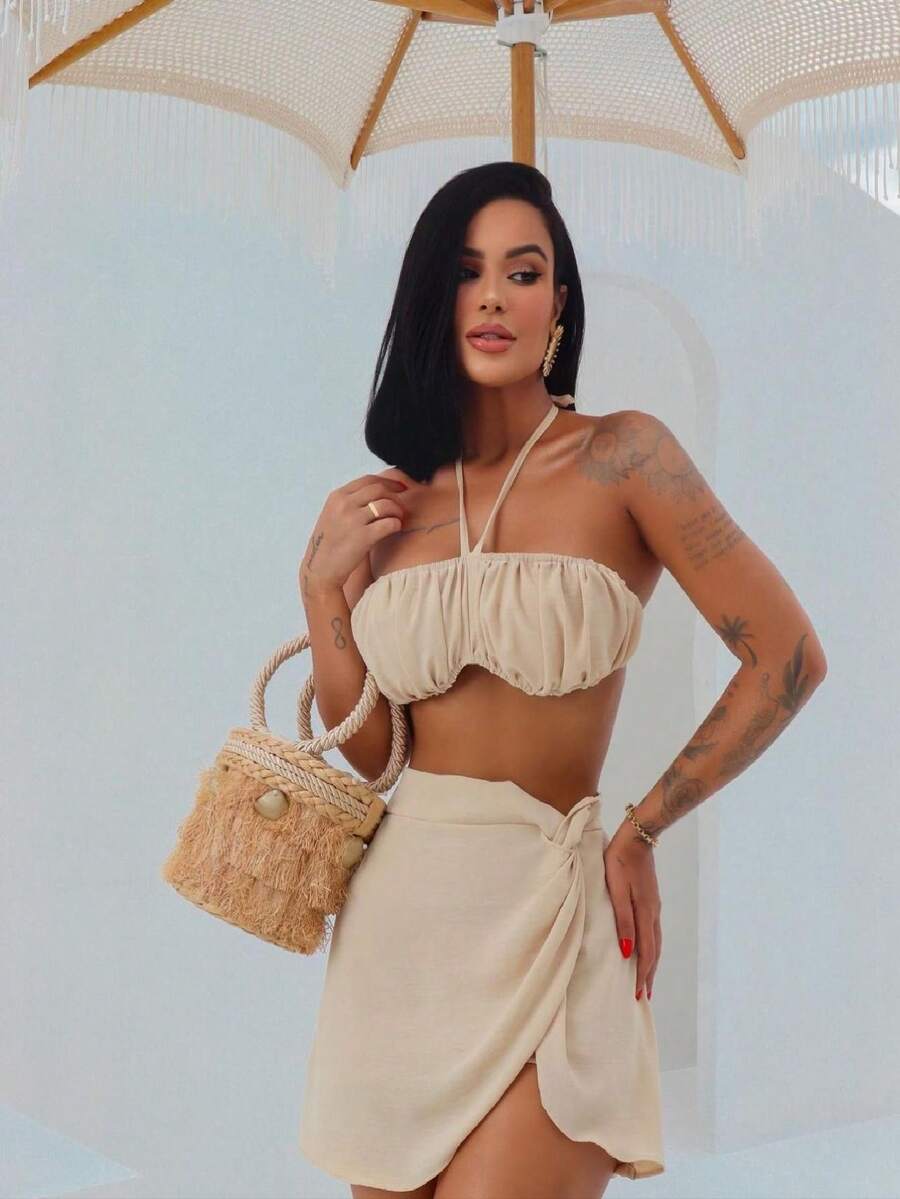 Women Two-Piece Outfits - 米色 - 查看 1