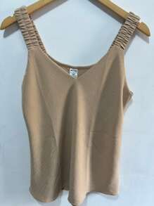 Women Tank Tops & Camis - 杏色 - 查看 1