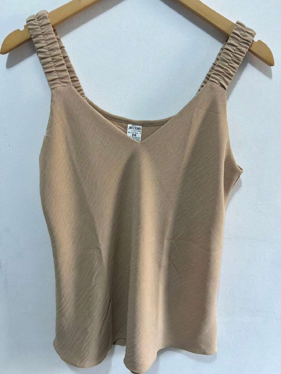 Women Tank Tops & Camis - 杏色 - 查看 1