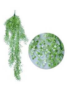 Set de 2 Flores Colgantes Almirantazgo. Hermosa Flor Artificial De Plástico 120cm de Largo. Linda Planta Colgante Ideal para Decoración de Interiores o Exteriores. Habitación, Hogar, Escuela, Oficina, Patio. - Blanco - Ver 1