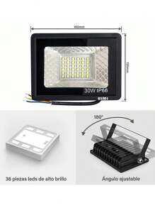 Reflector Lampara Led Luz Calida Y Blanca Iluminacion Exterior 30W - Blanco - Ver 3