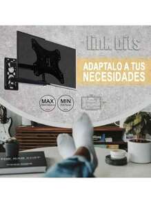 Soporte de Pared Para Tv/monitor de 14″ a 55″ Pulgadas - Negro - Ver 4