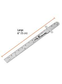 Regla 15 cm de acero inoxidable de bolsillo, Truper RGL-15B - Gris - Ver 4