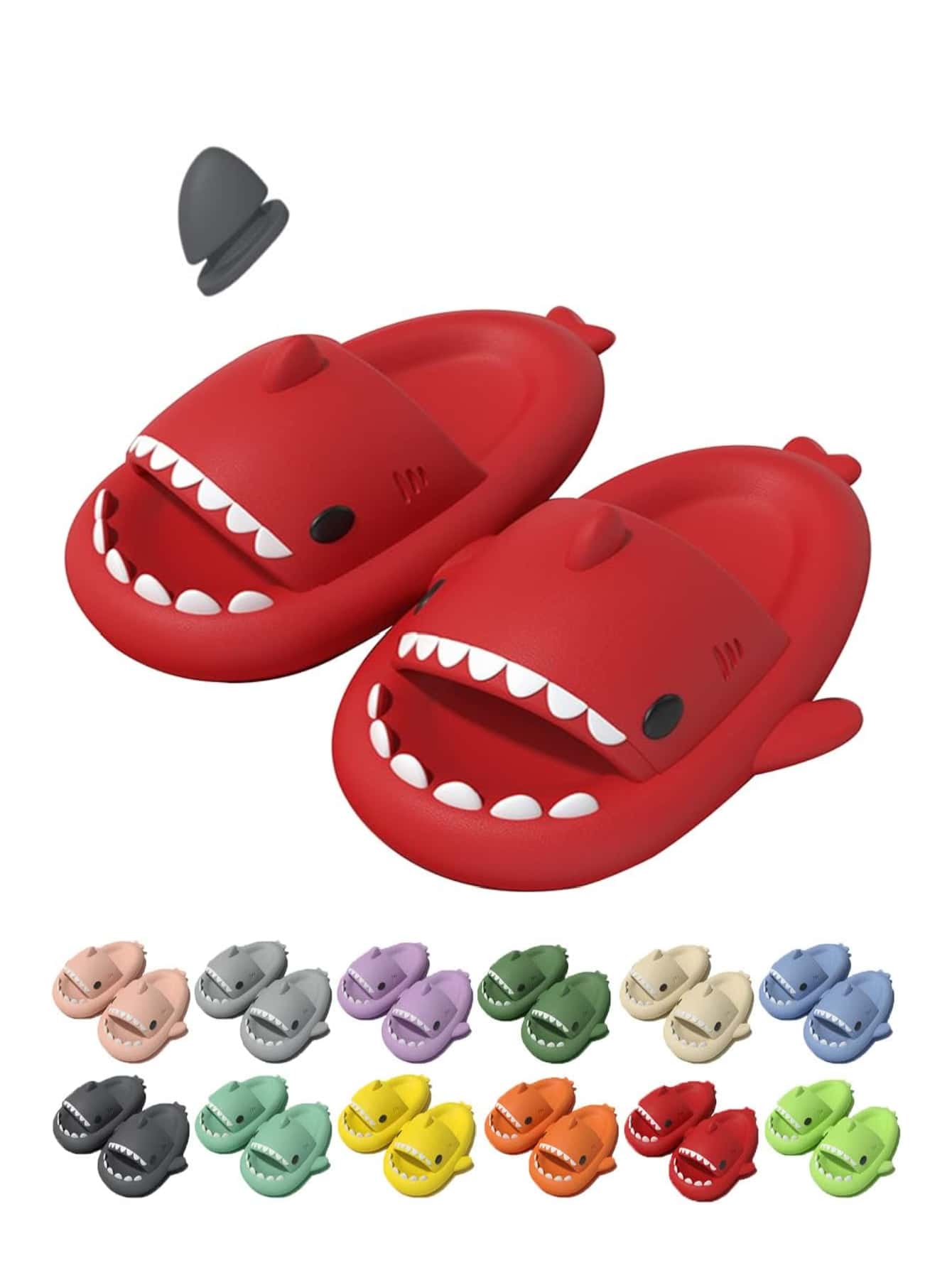 Chanclas Sandalias Tiburon Unisex Colores Hombre Mujer Grande - Rojo - Ver 1