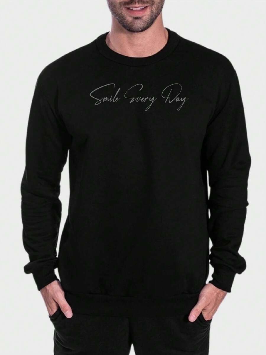 Men Hoodie & Sweatshirt Co-Ords - 黑色 - 查看 1