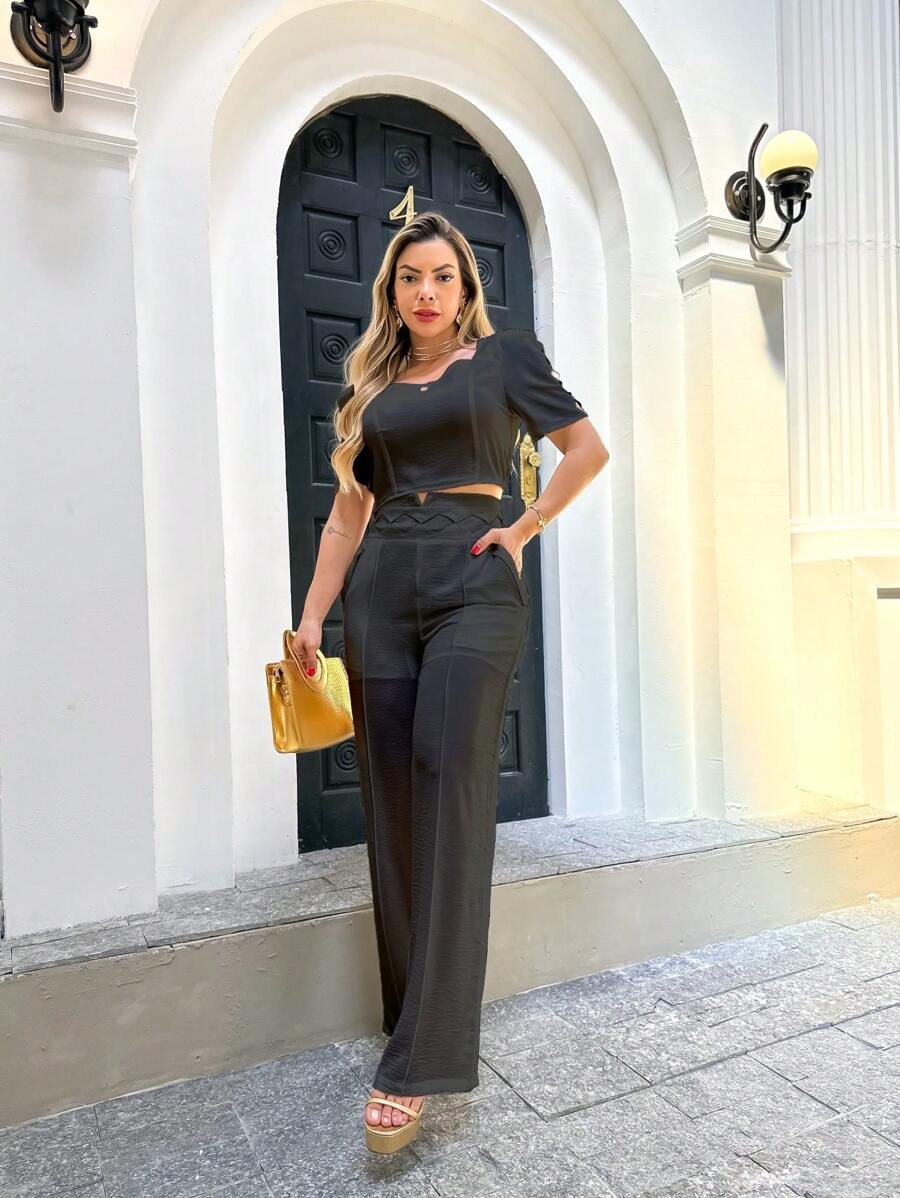 Women Two-Piece Outfits - 黑色 - 查看 1