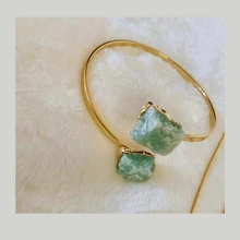 Lerato Afro Pulseira Femenina Bracelete Regulável em Pedra Natural Semijoias de Luxo Joias Femininas - Quartzo Verde - Visão 2