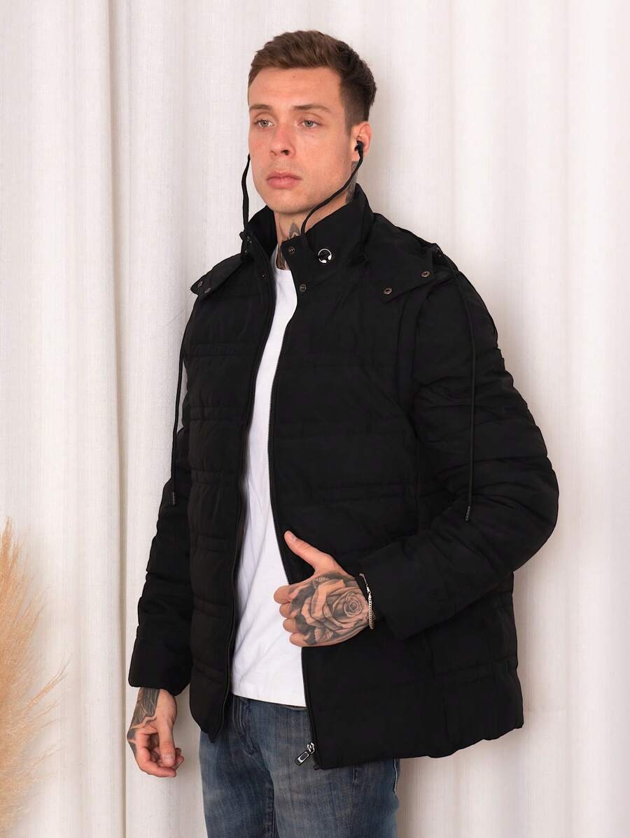 Men Winter Coats - 黑色 - 查看 1