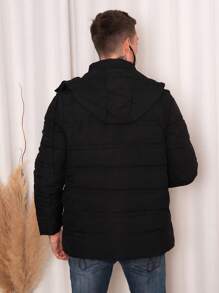 Men Winter Coats - 黑色 - 查看 6