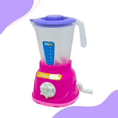 Brinquedo Cozinha infantil Menina Liquidificador Com Manivela Faz De Conta