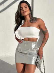 Women Skirts - 銀色 - 查看 1