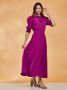 Women Dresses - 中紫紅色 - 查看 3