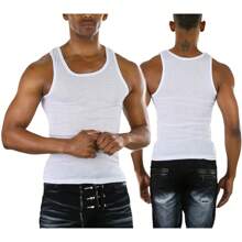 Men's Multi-Item Pack Of Classic Slim Fit Pre-Shrunk A-Shirt Tank Tops Undershirt - 9 Pack: White - View 4
