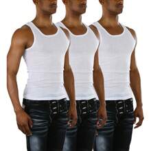 Men's Multi-Item Pack Of Classic Slim Fit Pre-Shrunk A-Shirt Tank Tops Undershirt - 9 Pack: White - View 2