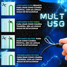 Kit Camera De Ré Visao Noturna borboleta Espelho Retrovisor Lcd 4.3 linhas guias - Preto - Visão 6