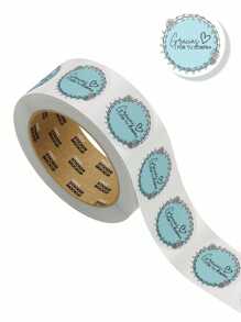 100 Stickers, Decals, Labels THANK YOU FOR YOUR PURCHASE (5cm) - 藍色 - 查看 3