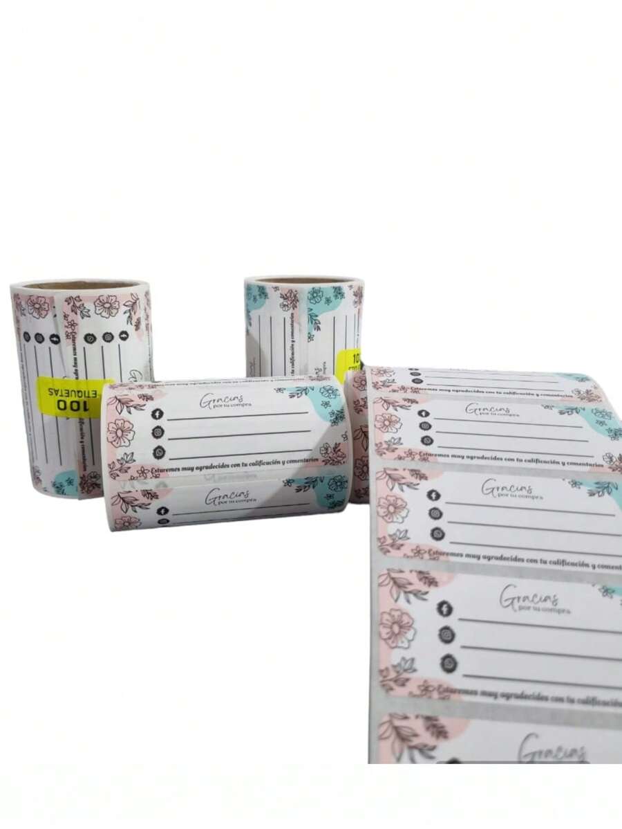 Creative Mariu 100 Stickers, Adhesive, Labels THANK YOU FOR YOUR PURCHASE (7.5X2.8 Cm) - trắng - Xem 1