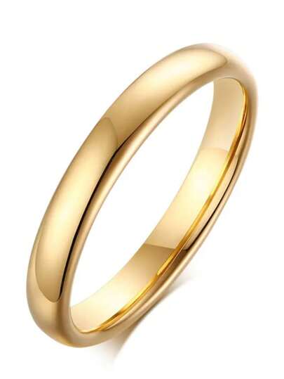 Aliança Ouro 18k Banhada Tradicional Tungstênio 3mm