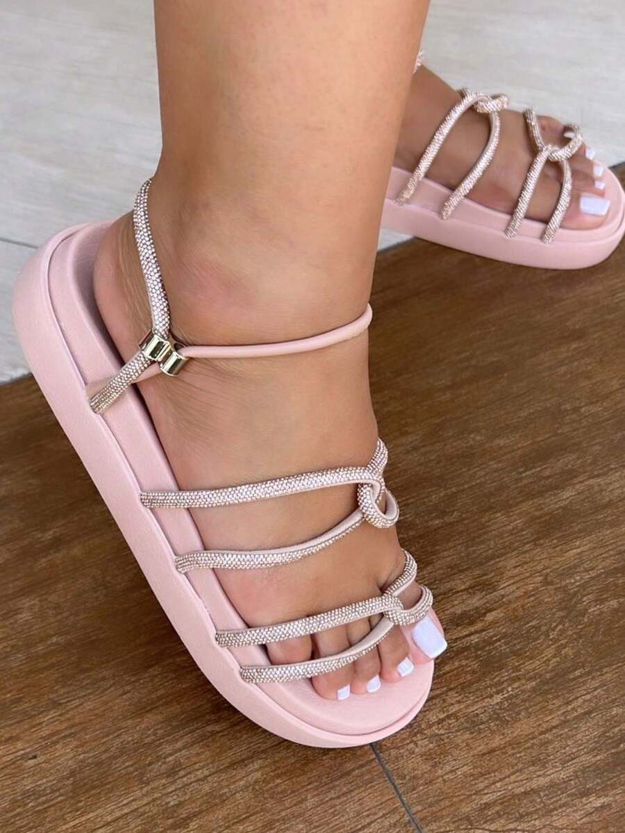 Women Flat Sandals - 米色 - 查看 1