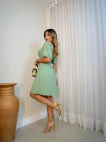 Women Dresses - 薄荷綠 - 查看 2