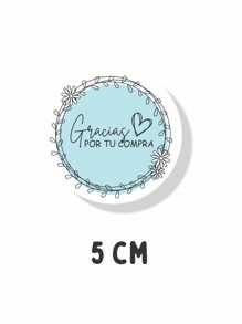 100 Stickers, Decals, Labels THANK YOU FOR YOUR PURCHASE (5cm) - 藍色 - 查看 2