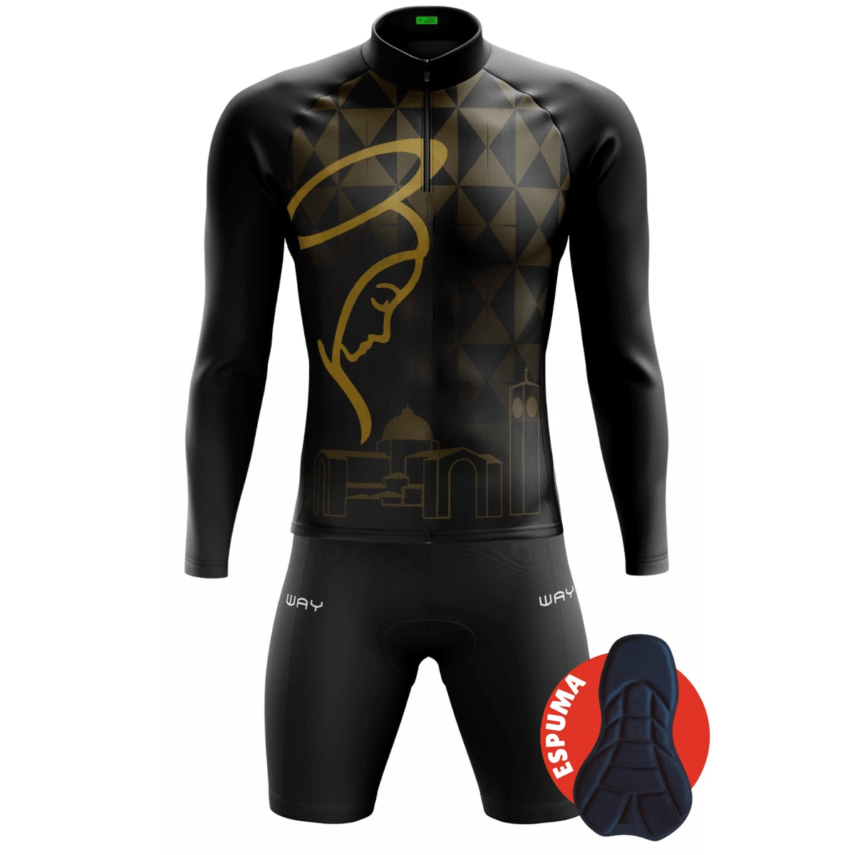 骑行服套装 - 黑色 - 查看 1