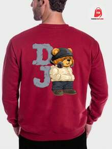 Men Hoodie & Sweatshirt Co-Ords - 酒紅色 - 查看 2