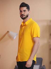 Men Shirts - 黃色 - 查看 4