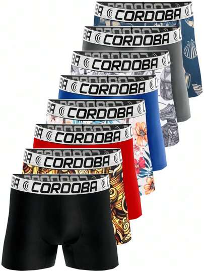 Conjunto 8 Cuecas Boxer Microfibra Homens Qualidade Superior