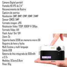 Camara Digital Vak VD-A 24mp Video 1080p Pantalla Ips 32gb