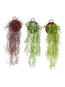 Set de 2 Flores Colgantes Almirantazgo. Hermosa Flor Artificial De Plástico 120cm de Largo. Linda Planta Colgante Ideal para Decoración de Interiores o Exteriores. Habitación, Hogar, Escuela, Oficina, Patio. - Blanco - Ver 4