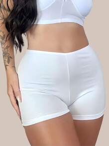 Women Safety Shorts - 白色 - 查看 4