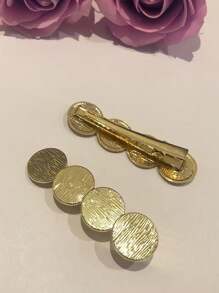 女士休閒髮夾適合日常使用 - 金色 - 查看 3