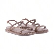 Women Flat Sandals - 乾枯玫瑰色 - 查看 3