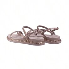 Women Flat Sandals - 乾枯玫瑰色 - 查看 4