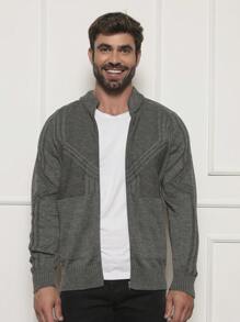 Men Knit Tops - 深灰色 - 查看 1