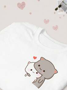 T-Shirts For Couples. Couple Outfit T-Shirts, TWO Pieces, Duo, Friendship, Love, Boyfriends, Bears - 白色 - 查看 2