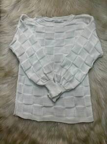 Plus Size Knit Tops - 白色 - 查看 1