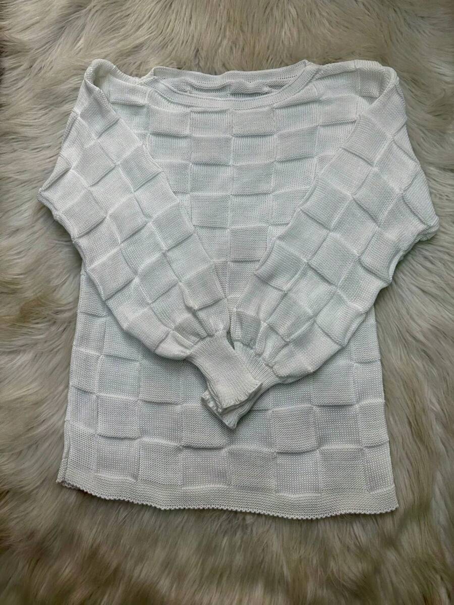 Plus Size Knit Tops - 白色 - 查看 1