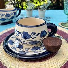Plato cafetero - Azul y blanco - Ver 3