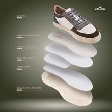 Tenis Kolhein Lush Blanco Casual 100% Natural Planos Calzado Unisex Elegante De Primavera Y Otoño De Piel  Adecuado Para El Trabajo, Compras Y Estudiantes, Zapatos Cómodos De Tacón Bajo Y Fácil De Poner - Blanco - Ver 5