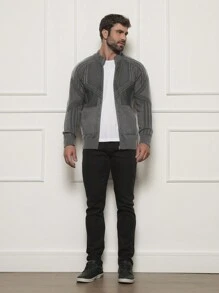 Men Knit Tops - 深灰色 - 查看 5