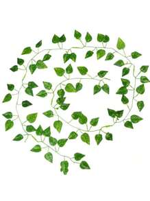 1 Paquete de Guias Follajes Verdes con 12 piezas de 2.1 metros. Hermosa Planta Diseño Hiedra Enredadera, Ideal para Decoración de Hogar, Oficina, Escuela, Habitación, Interior o Exterior.