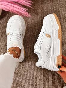 Đế dày Trắng Giày thể thao Đối với phụ nữ , Thoải mái Mùa Xuân Và Mùa thu Giải trí Giày dép , Thích hợp Đối với Sinh viên Đến Thể dục Và Thư giãn - trắng - Xem 7