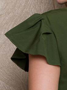 Women Blouses - 軍綠色 - 查看 3